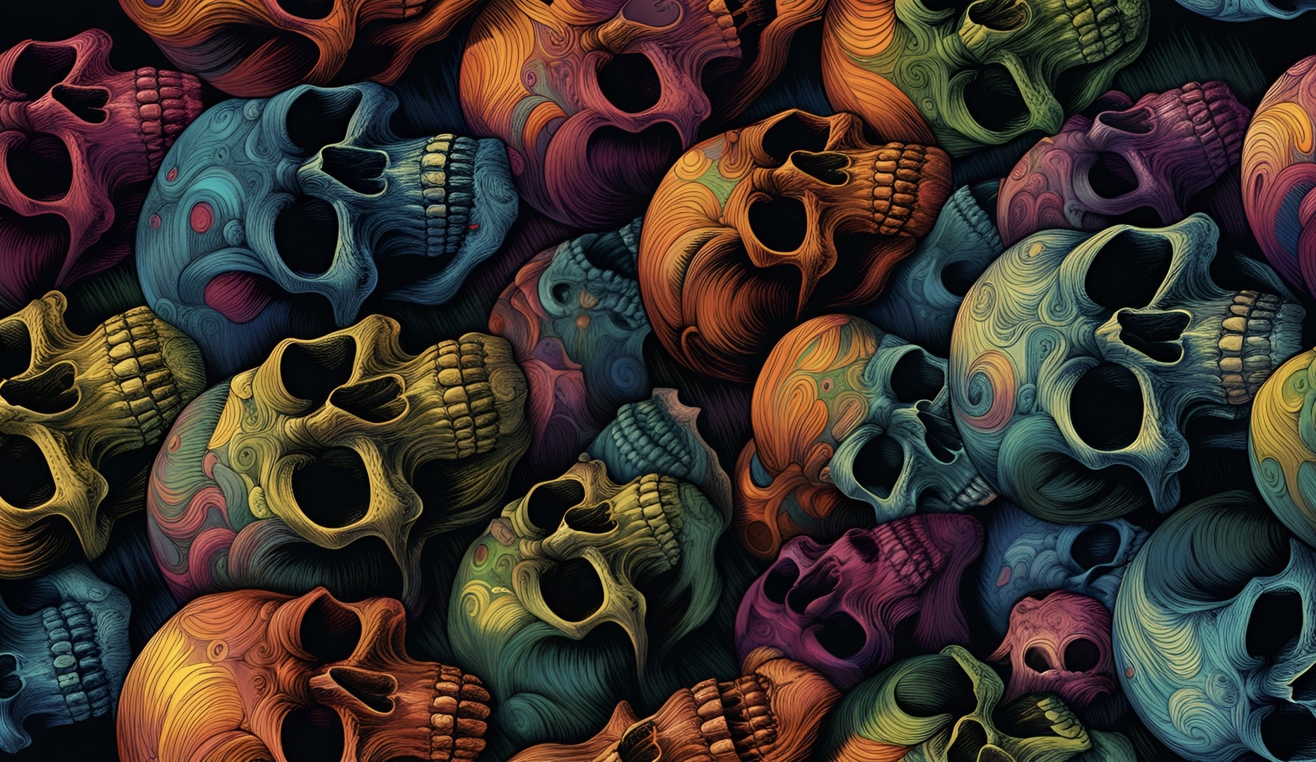 Trippy Skulls banner